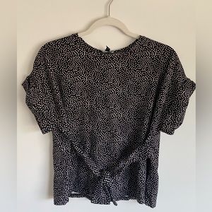 Express Women's Polka Dot Printed Top with Tie